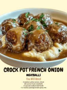 Crock Pot French Onion Beef Meatballs