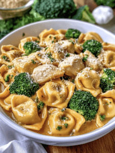 Creamy Garlic Parmesan Tortellini with Chicken & Broccoli