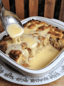Grandma’s Old-Fashioned Bread Pudding with Vanilla Sauce