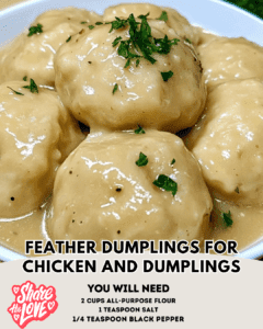 Feather Dumplings for Chicken and Dumplings