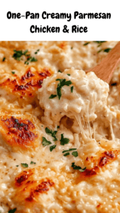 One-Pan Creamy Parmesan Chicken & Rice