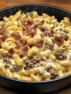 Loaded Bacon Cheeseburger Alfredo Pasta recipe