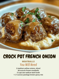 Crock Pot French Onion Beef Meatballs