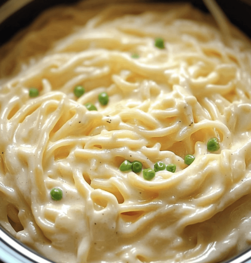 slow cooker creamy Alfredo pasta