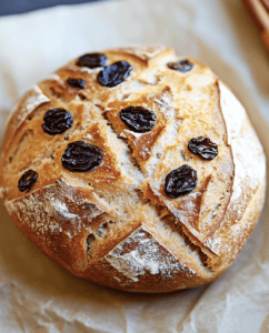 No Knead Cinnamon Raisin Bread (Dutch Oven)