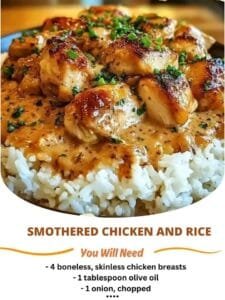 SMOTHERED CHICKEN AND RICE