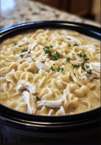 Slow Cooker Amish Chicken and Noodles