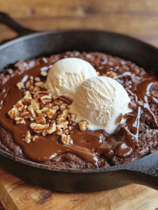 Chocolate Skillet Cake with Ice Cream