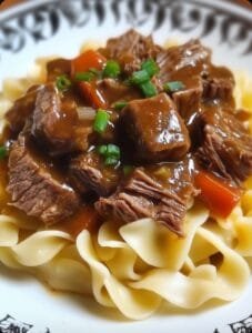 Crockpot Beef Tips and Noodles Recipe