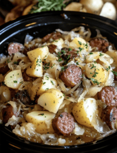 Crockpot Polish Sausage, Sauerkraut And Potatoes