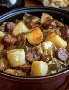 Slow Cooker Cabbage, Sausage, and Potatoes