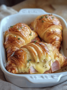 Baked Ham and Cheese Croissants