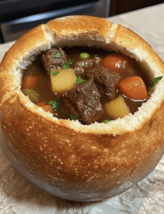 Beef Stew in a Bread Bowl