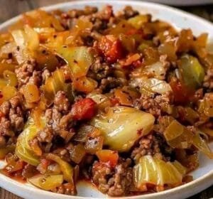 cabbage  and ground beef skillet