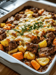 Hearty Holiday Beef and Veggie Bake
