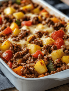 5-Ingredient Ground Beef and Vegetable Casserole