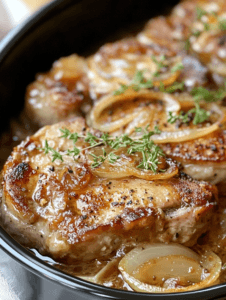 Slow Cooker French Onion Pork Chops