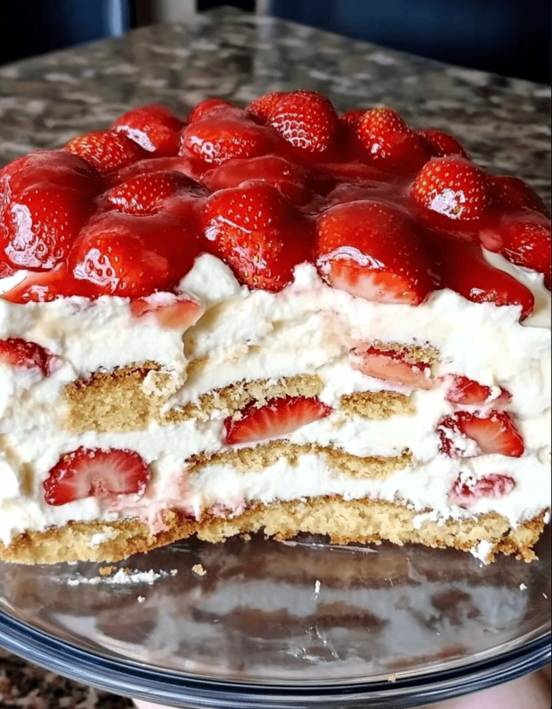 No bake Strawberry Cream Cheese Icebox Cake