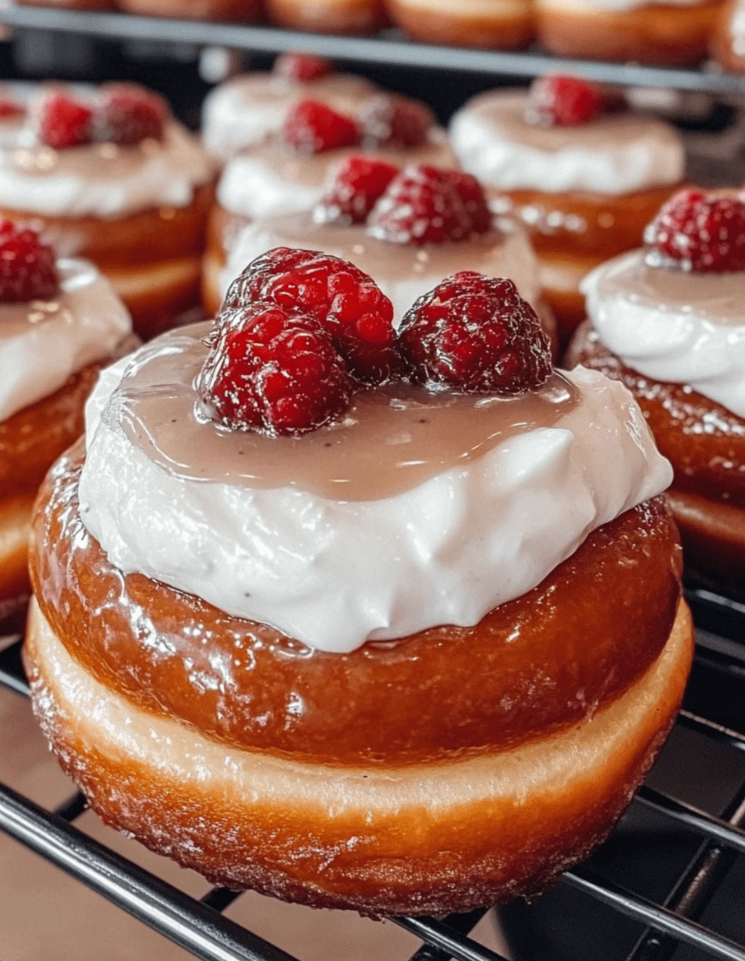 Shortcake-Inspired Glazed Donuts Filled with Berries and Fluffy Whipped Layers Recipe