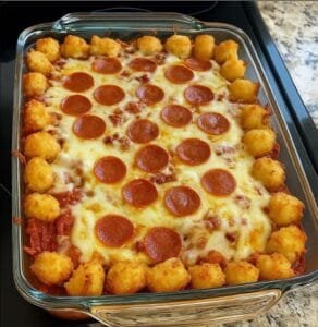 Tater Tot Pizza Casserole