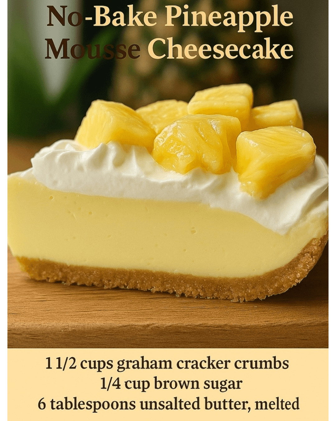 No-Bake Pineapple Mousse Cheesecake