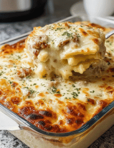 Easy Chicken Alfredo Ravioli Bake