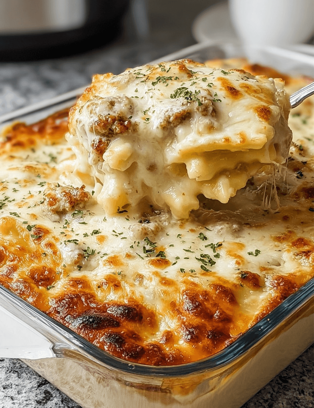 Easy Chicken Alfredo Ravioli Bake