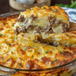 Biscuits and Gravy with Sausage and Egg Breakfast Casserole
