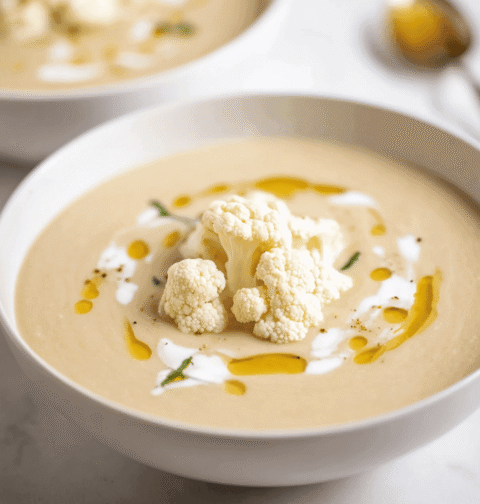 Velvety Keto Cauliflower Soup with Cream Cheese Delight