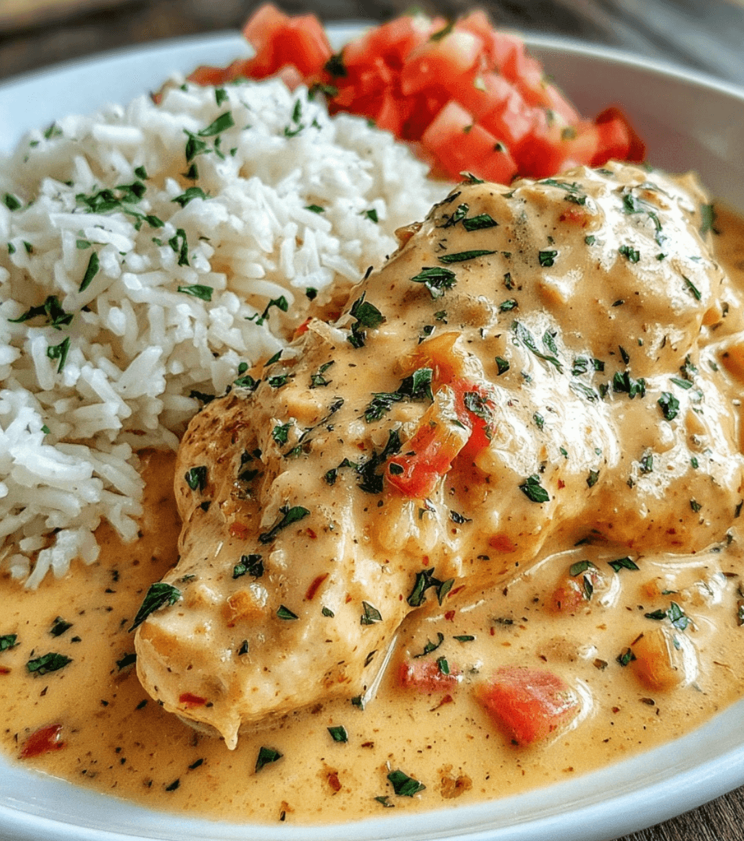 Creamy Smothered Chicken and Rice