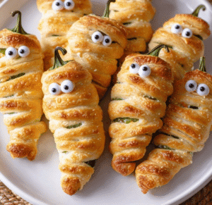 Halloween Jalapeño Popper Mummies