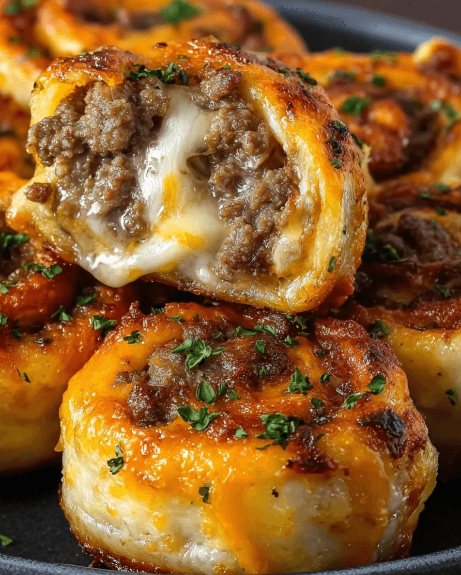 Garlic Butter Cheeseburger Rollups