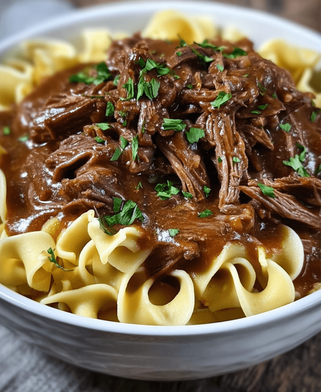 Crockpot Mississippi Beef and Noodles Recipe