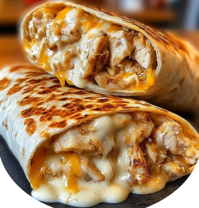 Cheesy Garlic Chicken Wraps