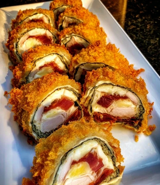 Deep-Fried Chicken Bacon Earthquake Rolls