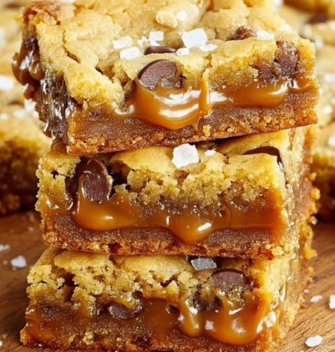 Best Salted Caramel Cookie Bars Recipe Homemade Salted Caramel Chocolate Bars Easy Caramel Chocolate Chip Bars Gluten-free...