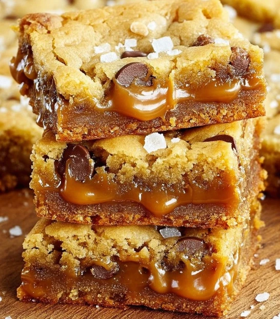 Salted Caramel Chocolate Chip Cookie Bars