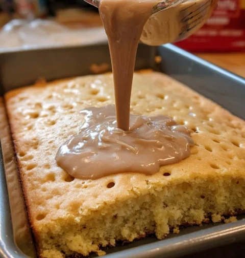 Cinnamon Roll Poke Cake Recipe Best Cinnamon Roll Poke Cake Easy Cinnamon Roll Poke Cake Homemade Cinnamon Roll Poke Cake ...