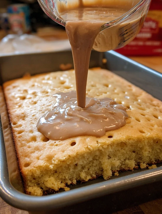 Cinnamon Roll Poke Cake