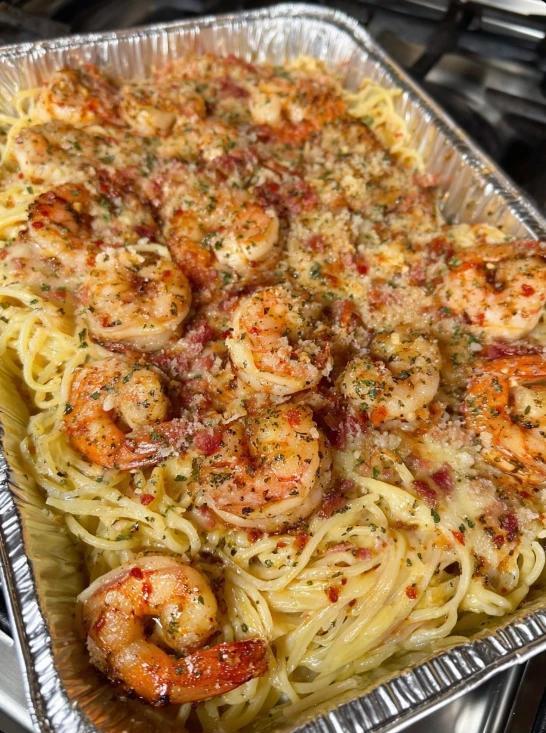 Copycat Cheesecake Factory Shrimp Scampi Linguine