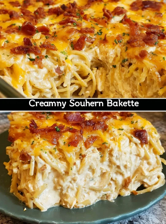Creamy Southern Spaghetti Bake