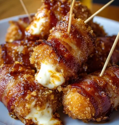 Crispy Bacon Mozzarella Poppers