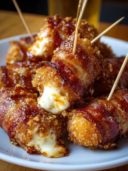 Crispy Bacon Mozzarella Poppers