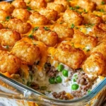 Easy Chicken & Stuffing Casserole — creamy, comforting and served hot