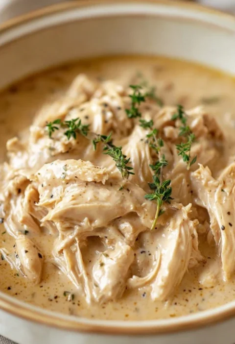 Easy 4-ingredient Chicken Slow Cooker Recipe Slow Cooker Chicken With Gravy Beginner Recipe Simple Slow Cooker Chicken Gra...