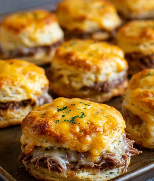 Baked French Dip Biscuits Recipe