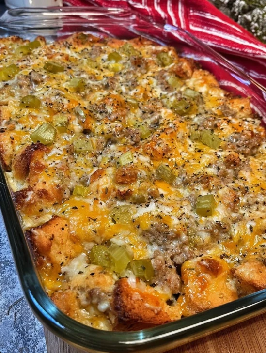 Easy Cheeseburger Slider Casserole — cheesy, savory, and crowd-pleasing