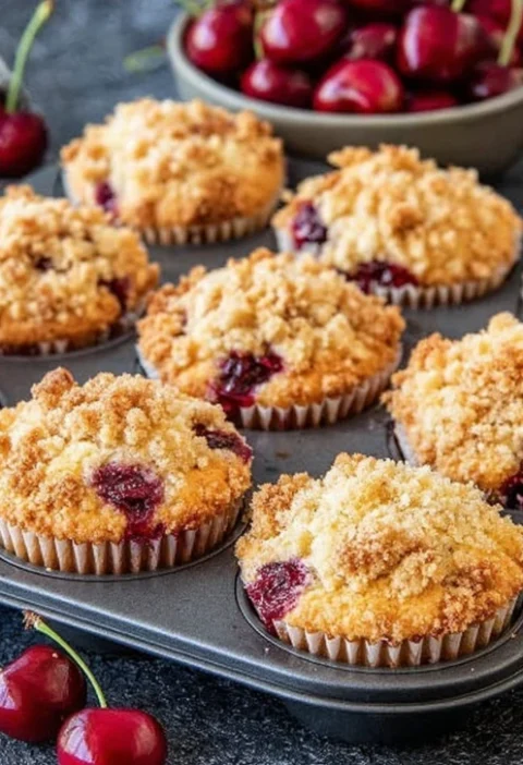 Easy Cherry Cobbler Muffins Recipe Homemade Cherry Cobbler Muffins Fresh Cherry Cobbler Muffins Ideas Gluten-free Cherry C...