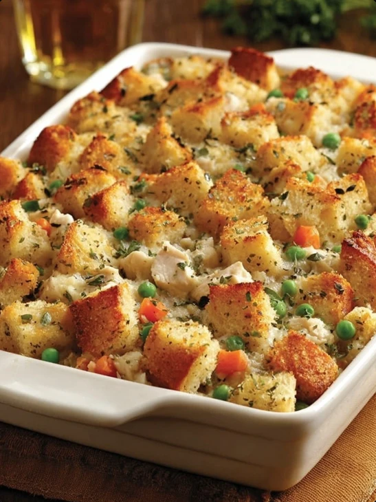 Easy Chicken & Stuffing Casserole — creamy, comforting & done in one dish