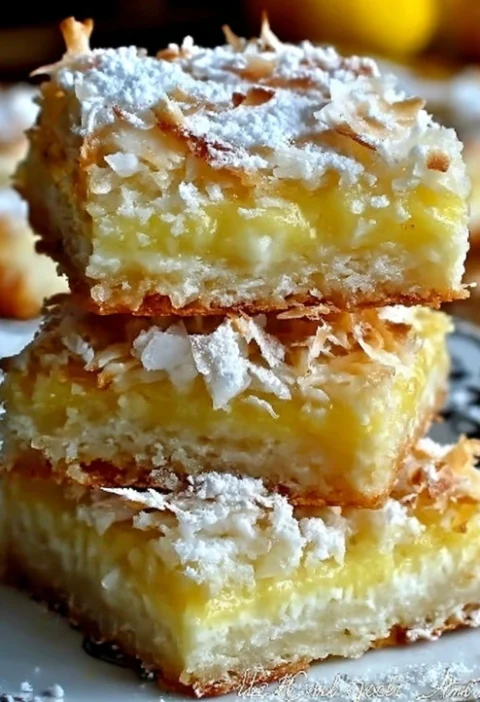 Easy Creamy Coconut Lemon Squares Recipe Best Coconut Lemon Dessert Ideas How To Make Coconut Lemon Squares Vegan Coconut ...